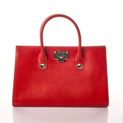 Jimmy Choo, Red Leather Riley Tote Bag
