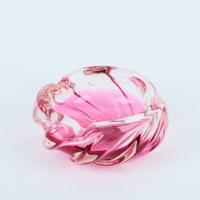 A Pink Art Glass Ashtray
