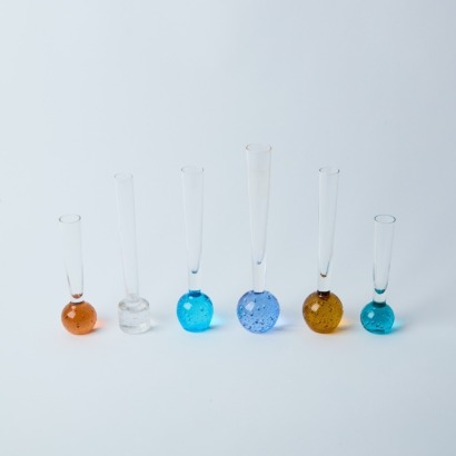 A Set of Six Swedish Glass Bud Vases