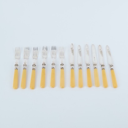 A Vintage Bone Handle Cutlery Set