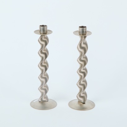 A Pair of Vintage Twisted Candlesticks
