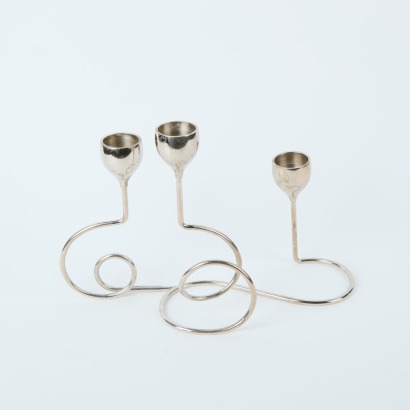 A Curled Chrome Candelabra