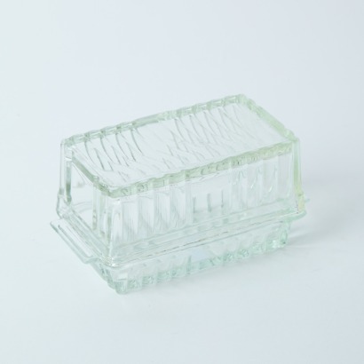 A Vintage Glass Butter Dish