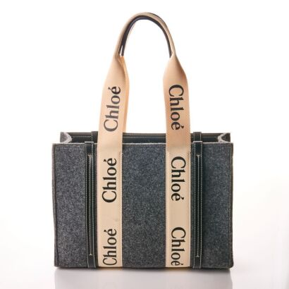 Chloe, Grey Woody Felted Tote Bag