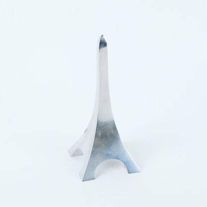 A Stylized Minimalist Aluminium Sculpture of The Eiffel Tower