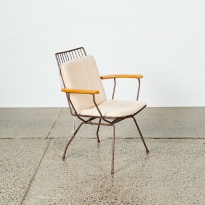 A Beech and Steel Wire Chair