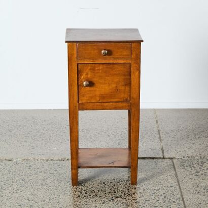 An Antique Pine Bedside Table