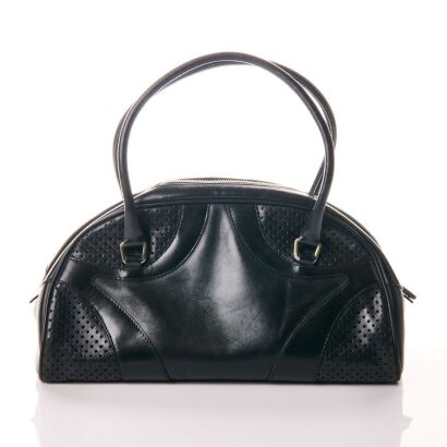 Prada, Black Vitello Drive Bowler Bag