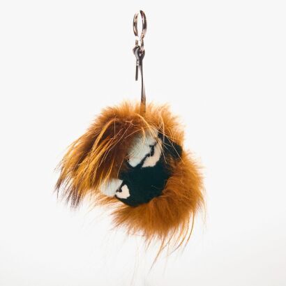 Fendi, Bug Monster Brown Peekaboo Fur Bag Charm