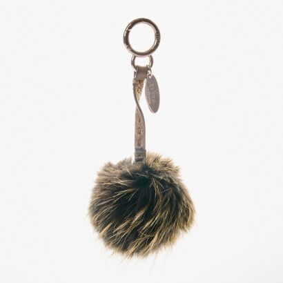 Fendi, Fox Fur Pompom Selleria Bag Charm