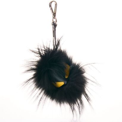 Fendi, Bug Monster Black Fur Bag Charm