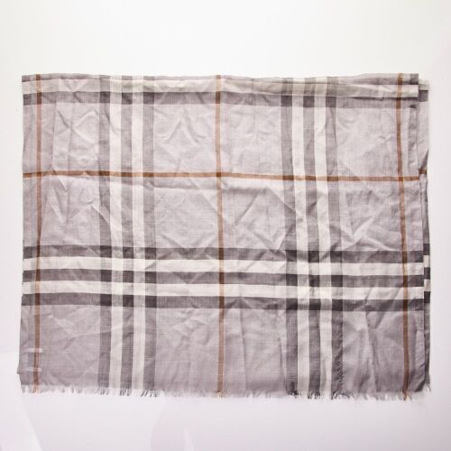 Burberry, Grey Nova Check Scarf, 70cm x 220cm