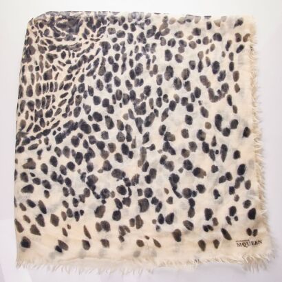 Alexander McQueen, Cream Skull Print 130cm x 126cm Scarf