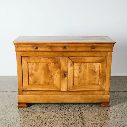 An Antique French Cherry Wood Sideboard c. 1890s