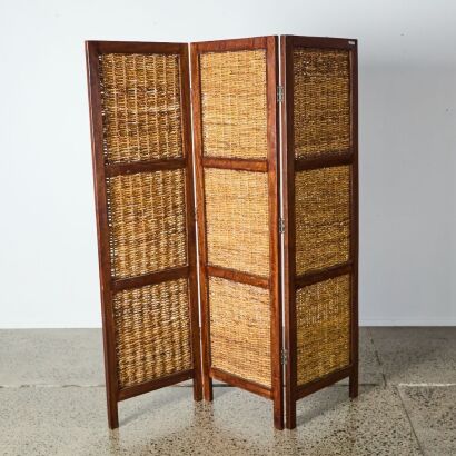 A Wooven Room Divider
