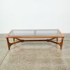 A Large Glass Topped Coffee Table