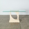 A Postmodern Tessellated Marble Glass Top Console