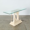 A Postmodern Tessellated Marble Glass Top Console - 2