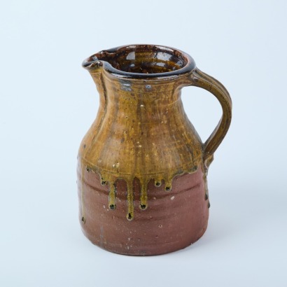 An Ian Smail Jug with an Ochre Ash Glaze