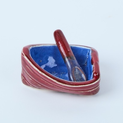 A Nicky Jolly Salt Boat with Spoon