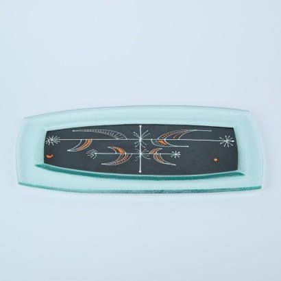 A Lucienne Day 'Herb Antony' Hand Painted Glass platter