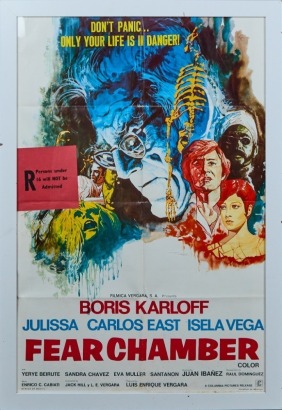 A Vintage Fear Chamber Movie Poster c.1968 A/F