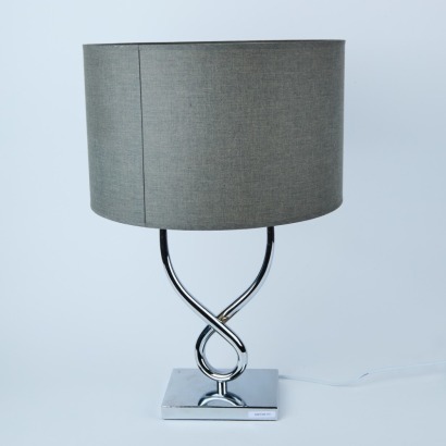 A Contemporary Table Lamp with Grey Linen Shade