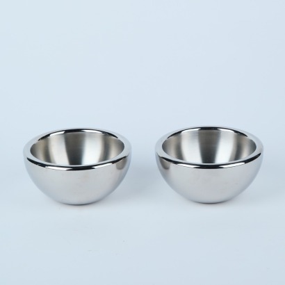 A Pair of Double Walled Polished Stainless Bowls by C.Jorgensen for Bodum