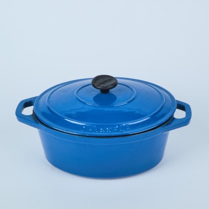 A Chasseur French Blue Enamel Cast Iron Casserole