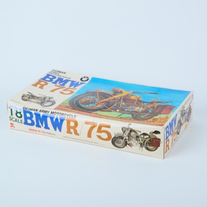 A Vintage Bandai Plastic Model Kit BMW German Army Motorcycle