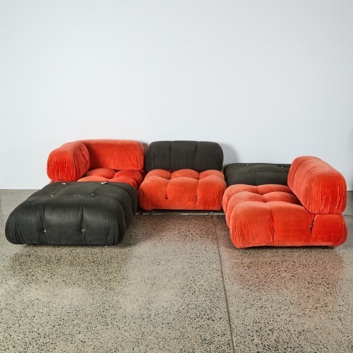 An Orange Cord Camaleonda Sofa by Mario Bellini for B&B Italia