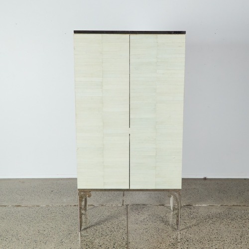 A Visionnaire Perceval Pelle Drinks Cabinet with Eel Leather