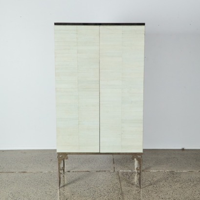 A Visionnaire Perceval Pelle Drinks Cabinet with Eel Leather