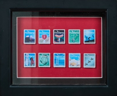A Framed Collection of Kiwi Stamps