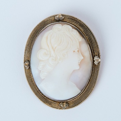 A Cameo Brooch With A Sterling Silver Frame
