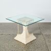 A Postmodern Tessellated Marble Glass Top Side Table - 2