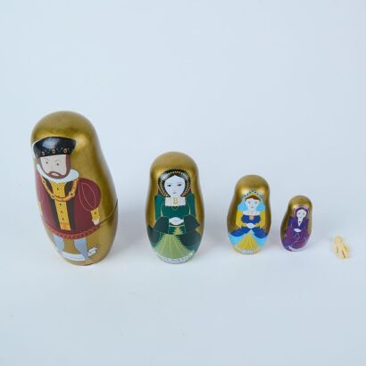 A Set of Four Hand-Finished Henry VIII & His Six Wives Stacking Dolls