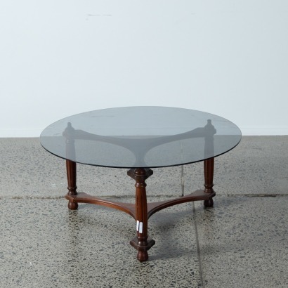 A Smoked Glass Topped Table