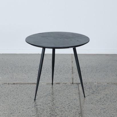 A Small Black Circular Table