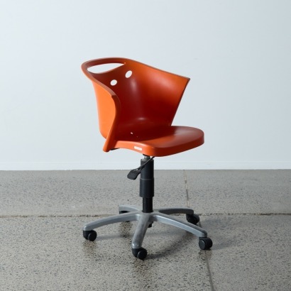 A Vintage Orange Desk Chair