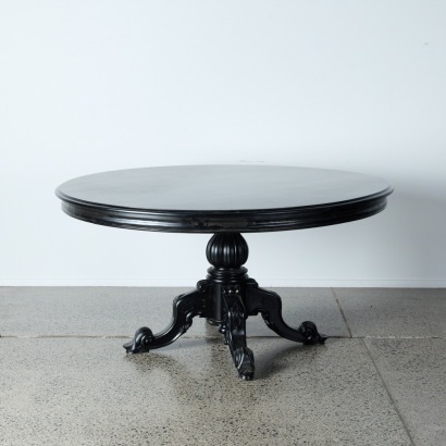A Black Overpainted Victorian Table