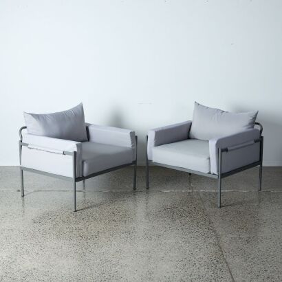 A Pair of Grey Accent Chairs