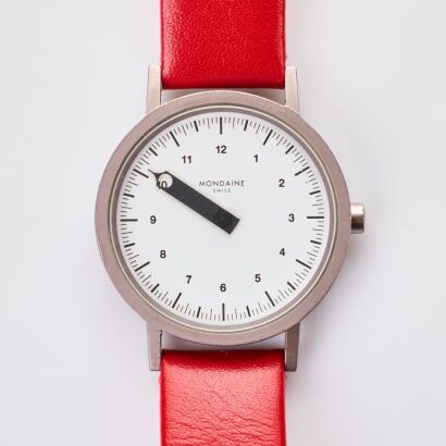 Recycled Brass, 33mm Mondaine, "Dont Rush" Single Hand Quartz Wristwatch, circa 2019