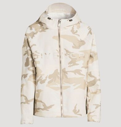 Givency, Hooded Light Beige Camouflage Jacket, Size 44 - Near new