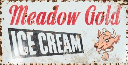 A Vintage Enamel New Zealand Ice Cream Sign