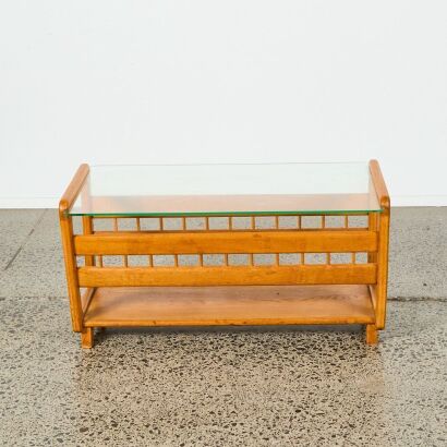 A Mid-Century Teak and Glass Coffee Table
