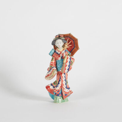 A Chinese Foshan Pottery Figure of A Japanese Lady