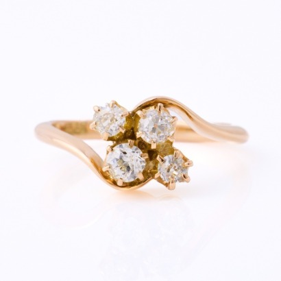 18ct Rose Gold, Vintage, .40ct Diamond Cluster Ring