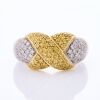 18ct White Gold, Modern, .45ct Fancy Yellow Diamond / .50ct Diamond Dress Ring