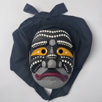 A Japanese Wood Carved and Painted Noh Mask